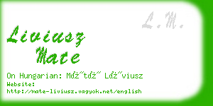 liviusz mate business card